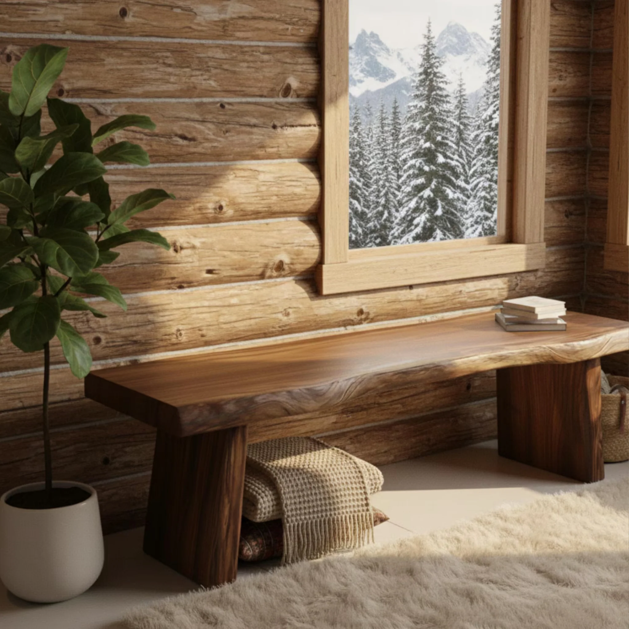 Wood Bench for Entryway